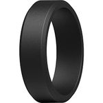 ThunderFit Silicone Rings for Men, Bevelled (7.5mm Wide - Black - Size 10.5-11 (20.6mm))