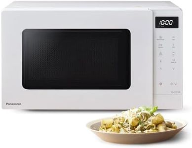 Panasonic NN-ST21QWEPG Four Micro-Ondes Solo 20L avec Plateau en Verre, 800W, Décongélation Automatique, 11 Programmes Automatiques, Affichage LED, 5 Niveaux de Puissance, Minuterie Numérique, Blanc