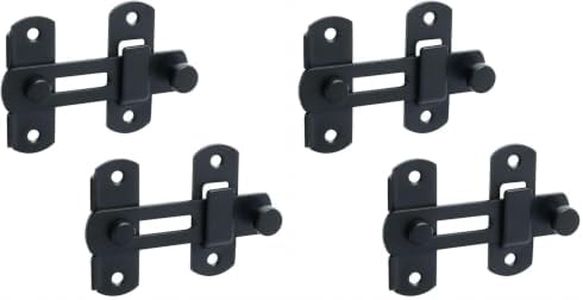 Alise 2Pcs Flip Latch Gate Latches, 4 inch Safety Door Lock for Barn Wood Fence Sliding French Doors,Heavy Duty SUS304 Stainless Steel Gate Hardware Matte Black MS9500B-2P (Pack of 2)