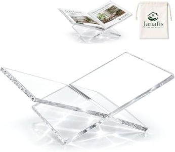 Clear Acrylic Book Stand 15.8"×9.5"×4.2" – Sturdy Display Easel for Quran, Cookbooks, Bibles, Art Books & Magazines, Tool-Free Assembly, Modern Coffee Table Stand