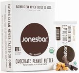 JONESBAR (Chocolate Peanut Butter, 12 Count (Pack of 1)), USDA Organic Fruit & Nut Bar, Non-GMO, Kosher, Vegan, Gluten Free, Simple Snack Bar