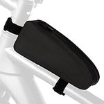 BELLE VOUS Bike Frame Bag - 1.8L Top Tube Bag/Cycling Bag for Storage - Strap-On Bicycle Bag for MTB/Road Bike - Bike Pouch Bags for Frame - Black