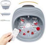 Rebala Foot Spa,Collapsible Foot Bath with Heat, Bubbles and Massage,Pedicure Foot Spa with 4 Shiatsu Massage Rollers,Foot Bath Spa with Heat and Massage,Foot Soak Tub,Includes Remote Control (White)