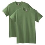 Gildan Men's Heavy Cotton T-Shirt G5000, Military Green (2-Pack), Large