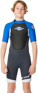 RIP CURL Boys Omega Back Zip Shorty Wetsuit - Blue