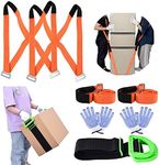 Moving Lifting Straps Kit, Adjustable Shoulder Securing Straps with Non-Slip Gloves for 2-Person and 1-Person Widen Handle Lifting Straps, Safely Easily Carry Furniture, Appliances, Mattresses, Boxes