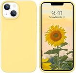 GUAGUA for iPhone 13 Mini Case, iPhone 13 Mini Silicone Case, Soft Gel Rubber Slim Lightweight Microfiber Lining Cushion Texture Cover Shockproof Protective Phone Case for iPhone 13 Mini 5.4'', Yellow