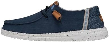 Hey Dude Women's Wendy Washed Canvas Navy Size 5 | Women's Shoes | Women's Slip-on Loafers | Comfortable & Light-Weight