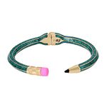 Betsey Johnson Pencil Hinged Bangle Bracelet, 6.5" length x 0.25" width, Metal, no gemstone