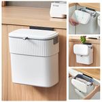 Kitchen Compost Bin - ELPHECO 2.5 Gallon Hanging Trash Can with Lid, Under Sink Wall-Mounted Garbage Can, Small Kitchen Garbage Can, Small Trash Can with Lid for Cupboard, Countertop