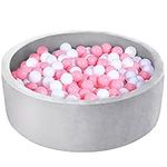 YAVAYI Ball Pits for Toddlers, Kids Play Tent Ball Pool, Indoor & Outdoor Round Kids Memory Foam Ball Pit, Soft Baby Playpen, Gift & Toys for Children Babies Toddlers (Grey Ball Pit)