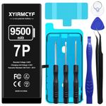 XYIRMCYF 9500mAh Super Capacity Battery Compatible with iPhone 7 Plus, 0 Cycle Li-Polymer Battery Compatible with iPhone 7 Plus, with Professional Repair Tool Kit