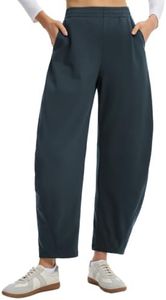 baleaf Women's Barrel Fleece Lined Pants Winter Warm Dark Gray L