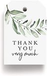 Bliss Collections Greenery Favor Thank You Tags — Perfect for: Wedding Favors, Baby Shower, Bridal Shower, Birthday Or Special Event — 50 Pack