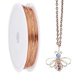 SUNNYCLUE 25M Bendable Copper Wire 0.6mm 22 Gauge Crafting Wire Beading Wires Rose Gold Copper Bead Wires Tarnish Resistant Copper Wires Craft Metal Wire for Jewellery Making Sculpting Wire Wrapping