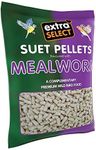 Extra Select Mealworm High Energy Suet Pellets Wild Bird Food - Protein, Fat Rich Year-Round Feeding - 3 kg Refill