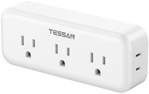Multi Plug Outlet Splitter, TESSAN Surge Protector Wall Plug Splitter with 5 Outlet Extender, 3-Sided Charging Station for School Home Office Dorm Room Essentials