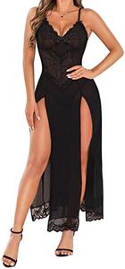 RSLOVE Women Lingerie Babydoll Sexy Nightgown Lace Chemise Exotic Sleepwear Nighty Black XL