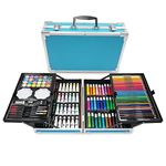 Halobios Professional Art Set, 144 Deluxe Aluminium Art Case Painting Set with Watercolour Pens Drawing Pencils Paints Oil Pastels, Premium Colouring Drawing Art Supplies Case Gift for Artists Adult