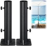 OLLIDOT Patio Umbrella Base, Heavy Duty Deck Umbrella Mount, Outdoor Umbrella Flag Pole Holder Stand Base for 2.5-4.5 cm Pole, Umbrella Base for Pool, Patio Table, Balcony, Decks, 2PCS