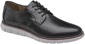 Johnston & Murphy Men's Holden Plain Toe Classic Dress Shoe | Genuine Leather | Lightweight Athletic Construction, Black Full Grain, 10.5