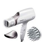 Panasonic Nanoe Salon Hair Dryer with Oscillating QuickDry Nozzle, Blow Dryer with Diffuser and Concentrator Attachments, 3 Speed Heat Settings for Easy Styling and Healthy Hair - EH-NA67-W (White)