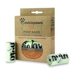 Enviropaws Biodegradable & Compostable Cat Poop Bags - 120 Dog & Cat Litter Bags (8 Rolls of 15 Bags) for Cat Waste - Leak Proof; Super Strong; Unscented; Extra Thick & Large Dog Poop Bags