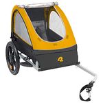 Retrospec Rover Kids Bicycle Trailer - Single & Double Passenger Childrenââ‚¬â„¢s Foldable/Collapsible Tow Behind Bike Trailer with 16" Wheels, Safety Reflectors & Rear Storage Compartment - Sun