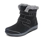 Orthofeet Women's Orthopedic Black Suede Florence Boots, Size 7 Wide