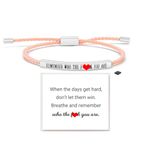 LIU JUN Remember Who The F You Are Motivational Tube Bracelet For Women, Adjustable Hand Bradied Wrap Stainless Steel To My Daughter/Best Friend Inspirational Gifts Teen Girls Jewelry, Medium,