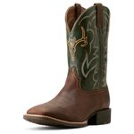 Ariat mens Sport Outdoor Cowboy Boot, Brown Oiled Rowdy/Tack Green, 9.5