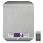 HomeFashion 5kg 1g 11lb Digital Kitchen Scales Food Scale with stainless steel Platform Electronic Cooking Backlit LCD Display Multifunction for Home and Office Use
