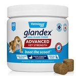 Vetnique Labs Glandex Advanced Strength Anal Gland Soft Chews with Mega Fiber for Dogs, Digestive Enzymes, Probiotics - Vet Recommended to Boot The Scoot Vegetarian Duck & Bacon (60ct)