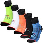 Bonuci 5 Pairs Athletic Socks Colorful Sports Cycling Socks Unisex Nylon Socks Breathable Cycling Gifts for Men and Women(Medium)