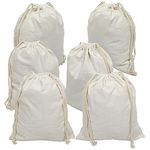 Freletry 6 PCS 12"X14"/30x35cm Drawstring 100% Cotton Muslin Bags Reusable Storage Bag for Shopping Home Kitchen Food Grocery Vegetable Storage etc. (6 PCS 12"X14"/30x35cm)