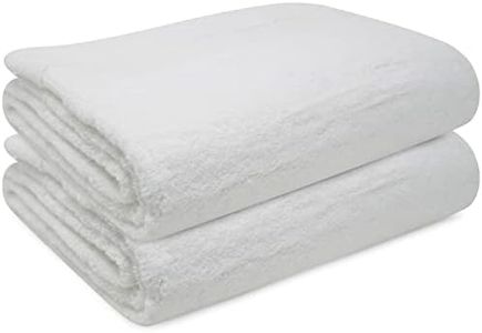 Towelogy® Premium Oversized Bath Sheets (100x180cm) 100% Egyptian Combed Cotton Quick Dry & Absorbent Extra Large Jumbo Bath Towels Hotel Quality (White Snow, 2)