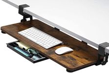 ETHU Keyboard Tray Under Desk, 26.77" X 11.81" Large Size Keyboard Tray with C Clamp-on Mount Easy to Install, Computer Keyboard Stand, Ergonomic Keyboard Tray for Home and Office