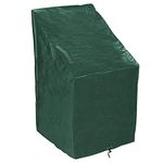 PATIO PLUS Garden Chair Cover – Outdoor Patio Chair Waterproof Cover for Storage – Heavy Duty, All Weather Green Polyethylene Furniture Cover with UV Protection 65x65x80/120cm Green