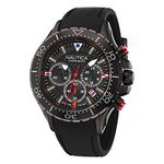 Nautica Men's NST Chrono Black Silicone Strap Watch (Model: NAPNSF202)