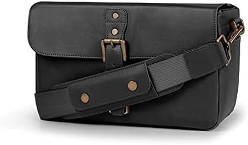 MegaGear Leather Camera Messenger Bag for Mirrorless, Instant & DSLR Cameras, Black (MG1524)
