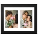 DUENPY 8.5x11 Double 5x7 Picture Frame Double Picture Frame Displays Two 5x7 inch Photos Available Horizontal Wall Mounting Display and Vertical Black