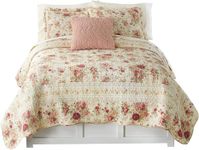 Greenland Home Antique Rose Twin Quilt Set, 2-Piece Twin/XL, Ecru