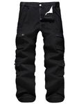 APTRO Mens Cargo Trousers Camo Trousers Combat Tactical Trousers Cotton Multiple Pockets Pants LT02 Black 34