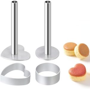Heart,Circle Cake Pop Mold Set with Pusher & Tray -Metal Baking Cutter Maker Kit - Easy Use for Home Baking, Birthday Wedding Parties