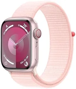 Apple Watch Series 9 [GPS + Cellular 41mm] Smartwatch with Pink Aluminum Case with Pink Sport Loop. Fitness Tracker, ECG Apps, Always-On Retina Display, Carbon Neutral