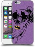 Head Case Designs Officially Licensed Batman DC Comics Purple Logos Soft Gel Case Compatible with Apple iPhone 6 / iPhone 6s