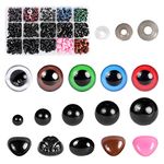 Safety Eyes and Noses, 560PCS Included Colourful Craft Doll Eyes 170pcs (6-14mm) Safety Nose in Various Size 110pcs Washers 280pcs, Animal Safety Eyes for Toys Making Knitted Plush