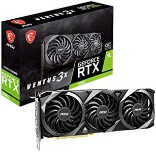 MSI Gaming GeForce RTX 3060 12GB 15 Gbps GDRR6 Boost Clock: 1807 MHz 192-Bit HDMI/DP PCIe 4 Torx Triple Fan Ampere OC Graphics Card (RTX 3060 Ventus 3X 12G OC)