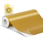 IROHTV Permanent Vinyl Golden Vinyl Roll Compatible with Cricut-12 x 40FT Adhesive Vinyl for Cutting Machine, DIY for Customization, Durable on Smooth Surface