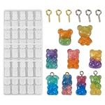 Boutigem Gummy Bear Silicone Mold Cute Animal Resin Casting Mold for Necklace Earring Keychain Accessory Epoxy Resin Jewelry Making Decoration